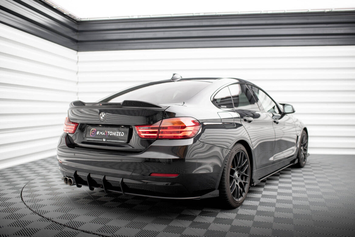 Street Pro Diffusor Flaps passend für BMW 4er Gran Coupe F36 schwarz matt + Hochglanz Flaps