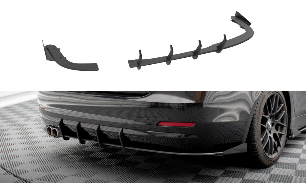 Street Pro Diffusor Flaps passend für BMW 4er Gran Coupe F36 schwarz matt + Hochglanz Flaps