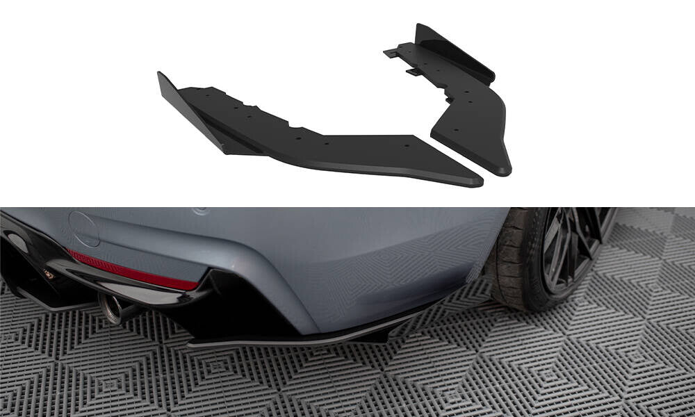 Street Pro Diffusor Flaps passend für BMW 4er35i Coupe M-Paket F32 schwarz matt + Hochglanz Flaps