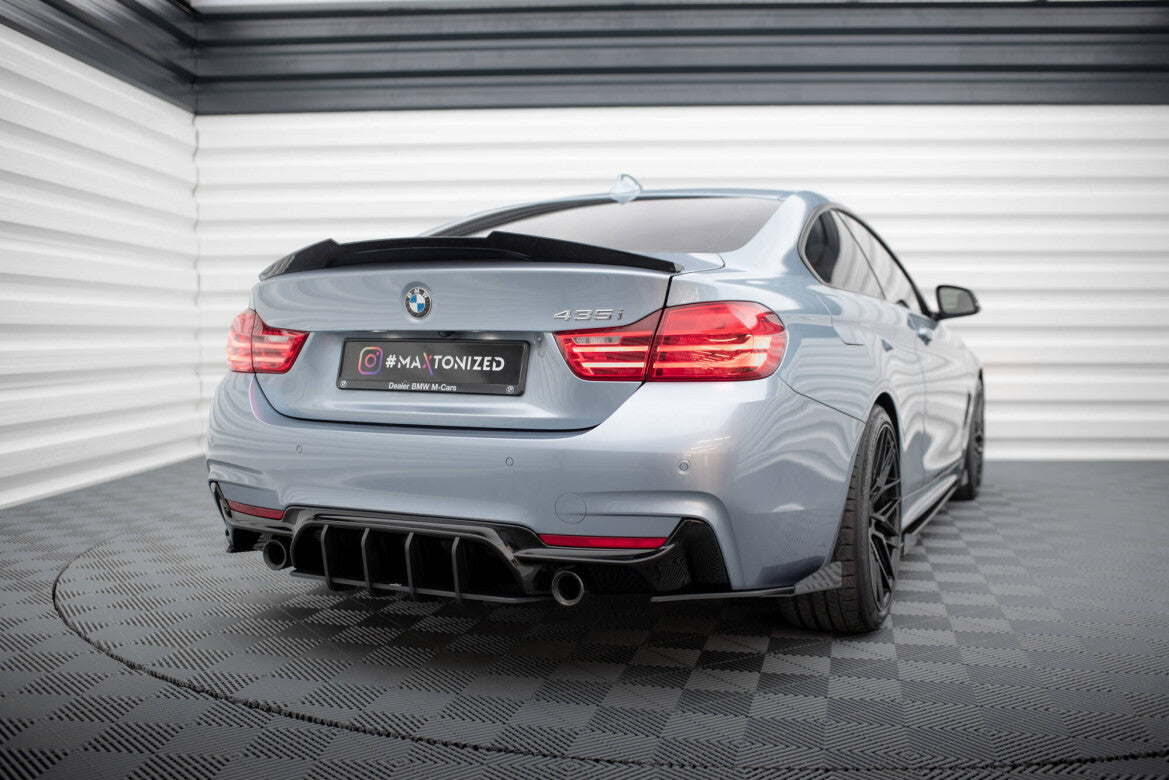 Street Pro Diffusor Flaps passend für BMW 4er35i Coupe M-Paket F32 schwarz matt + Hochglanz Flaps