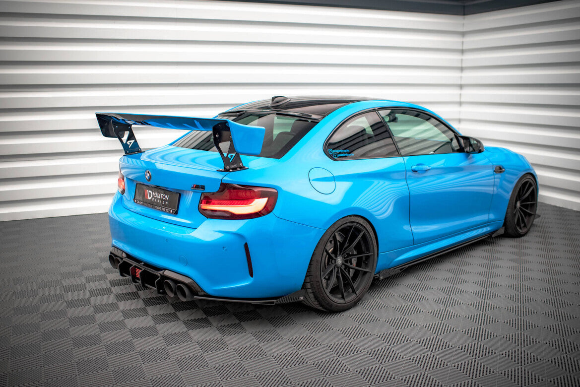 Street Pro Diffusor Flaps passend für BMW M2 F87 schwarz matt + Hochglanz Flaps