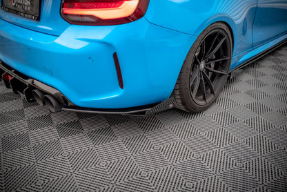 Street Pro Diffusor Flaps passend für BMW M2 F87 schwarz matt + Hochglanz Flaps