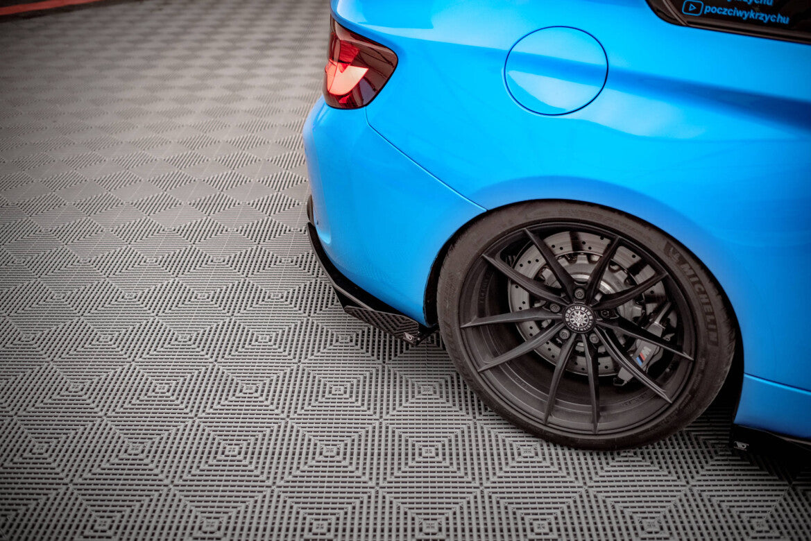 Street Pro Diffusor Flaps passend für BMW M2 F87 schwarz matt + Hochglanz Flaps