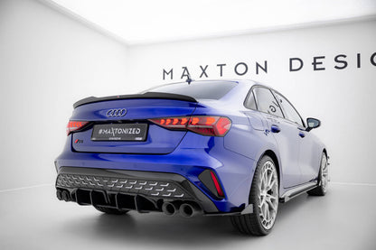 Street Pro Diffusor Flaps passend für Ford Audi S3 Limousine 8Y FL schwarz matt + Hochglanz Flaps