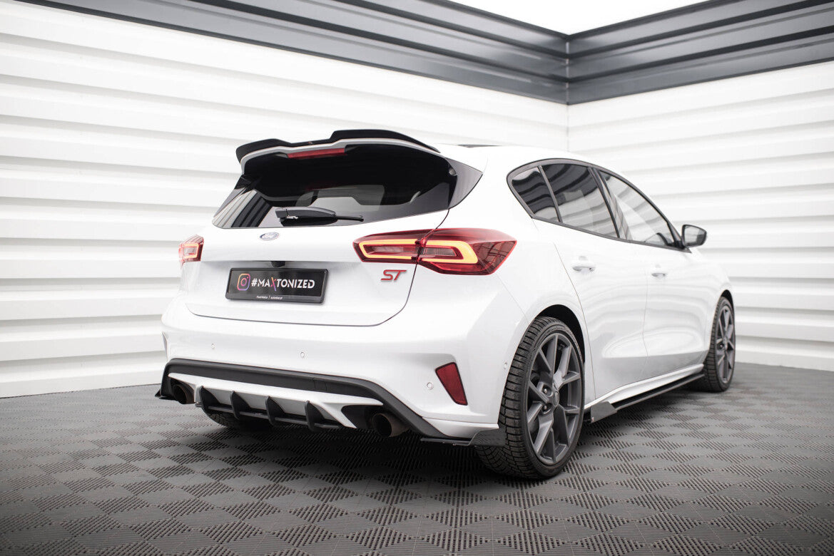 Street Pro Diffusor Flaps passend für Ford Focus ST Mk4 schwarz matt + Hochglanz Flaps