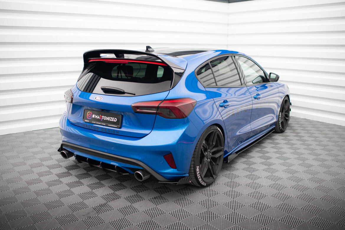 Street Pro Diffusor Flaps passend für Ford Focus ST Mk4 schwarz matt + Hochglanz Flaps