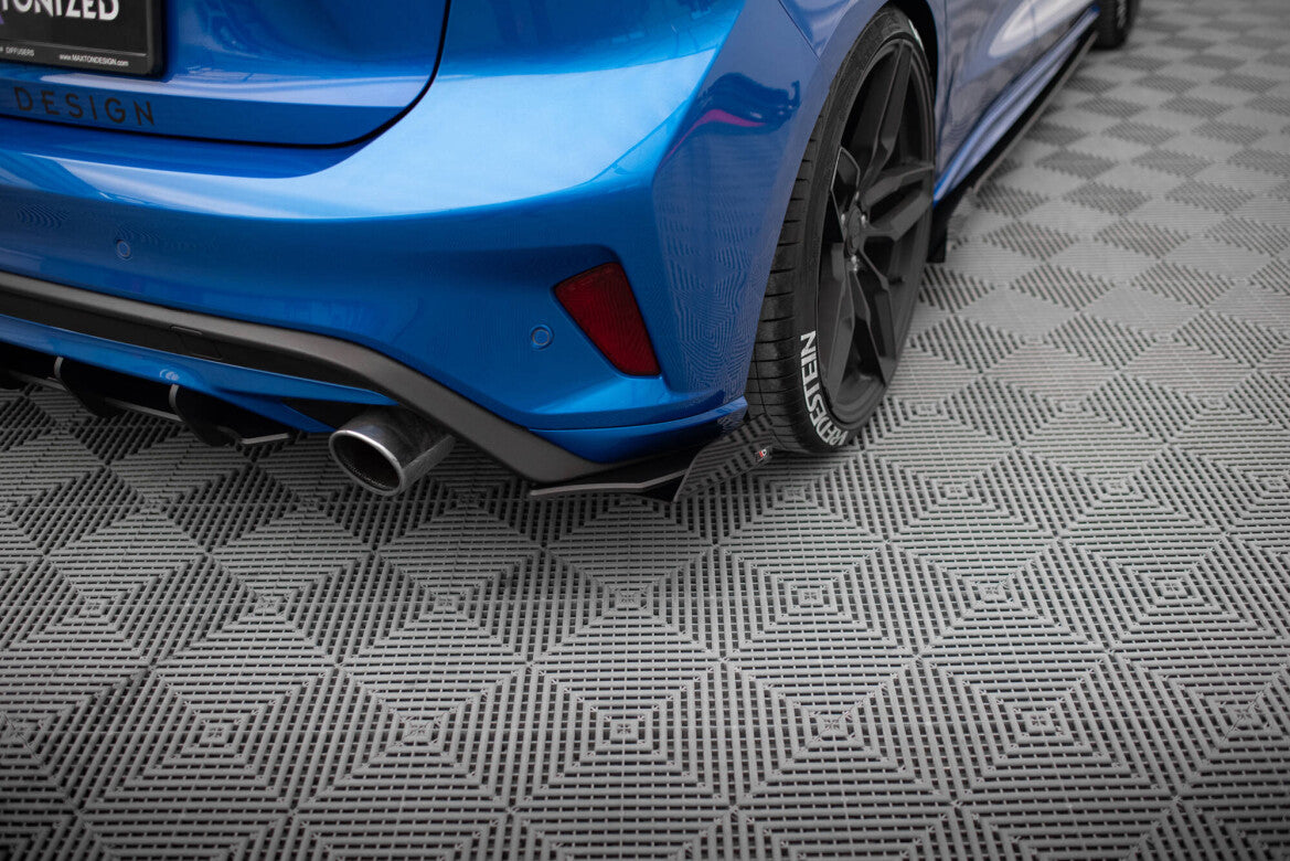 Street Pro Diffusor Flaps passend für Ford Focus ST Mk4 schwarz matt + Hochglanz Flaps