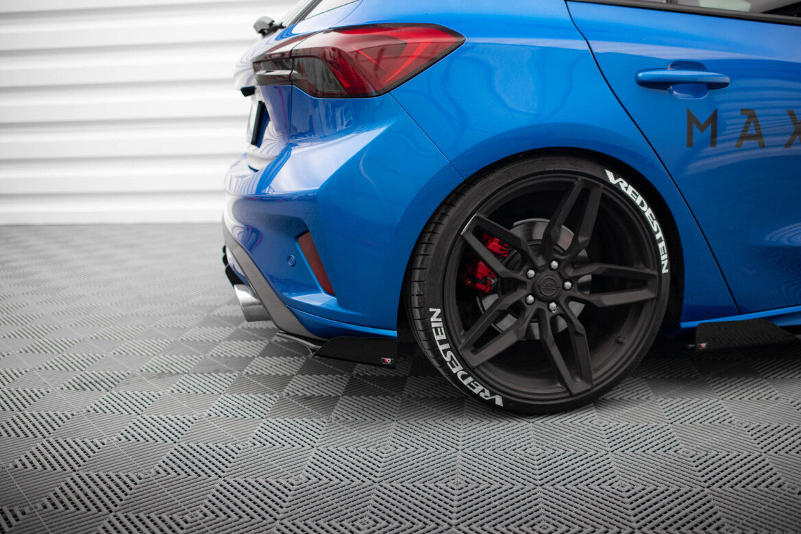 Street Pro Diffusor Flaps passend für Ford Focus ST Mk4 schwarz matt + Hochglanz Flaps