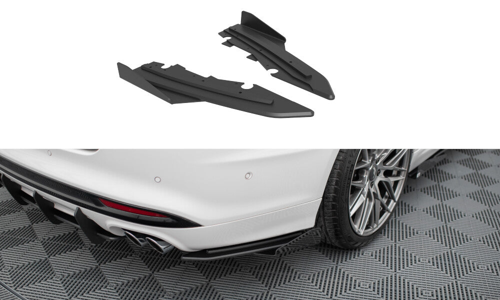 Street Pro Diffusor Flaps passend für Ford Mondeo Sport Mk5 FL / Fusion Sport Mk2 FL schwarz matt + Hochglanz Flaps