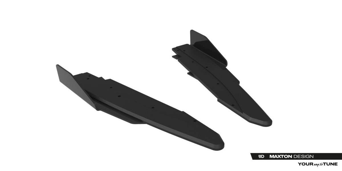 Street Pro Diffusor Flaps passend für Ford Mustang Dark Horse Mk7 schwarz matt + Hochglanz Flaps