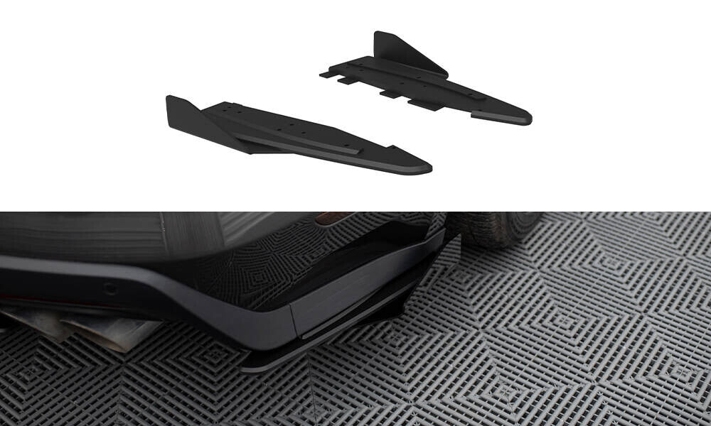 Street Pro Diffusor Flaps passend für Ford Mustang GT Mk6 roter Kern + Hochglanz Flaps