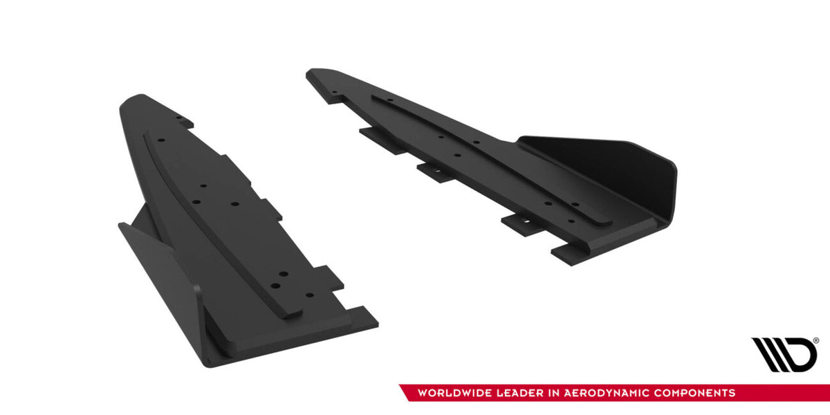Street Pro Diffusor Flaps passend für Ford Mustang GT Mk6 roter Kern + Hochglanz Flaps