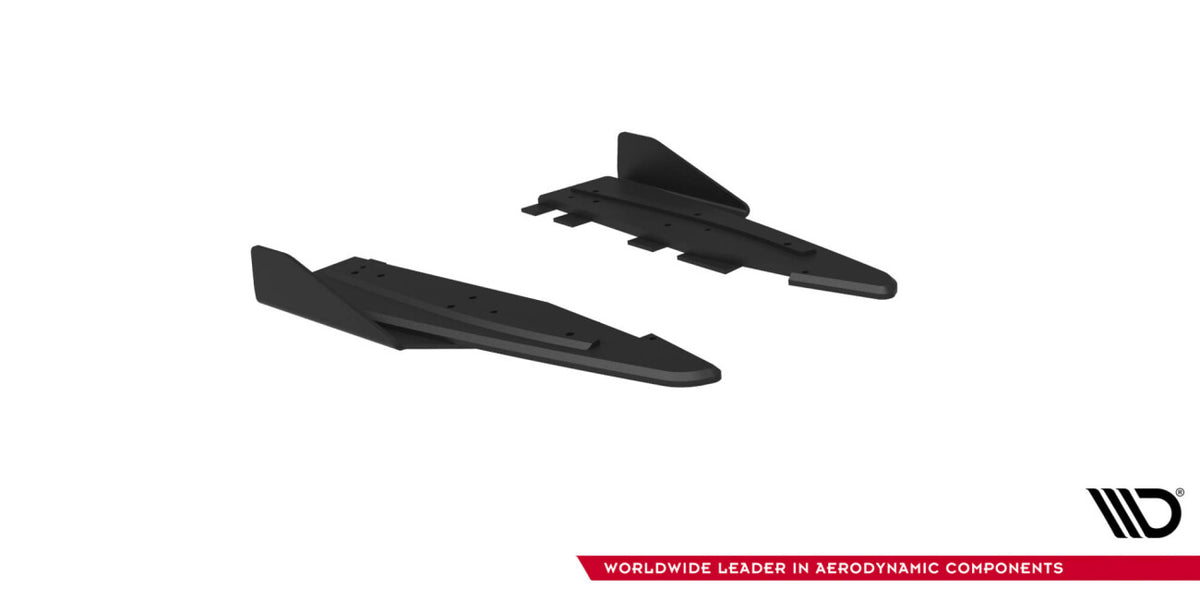 Street Pro Diffusor Flaps passend für Ford Mustang GT Mk6 schwarz matt + Hochglanz Flaps
