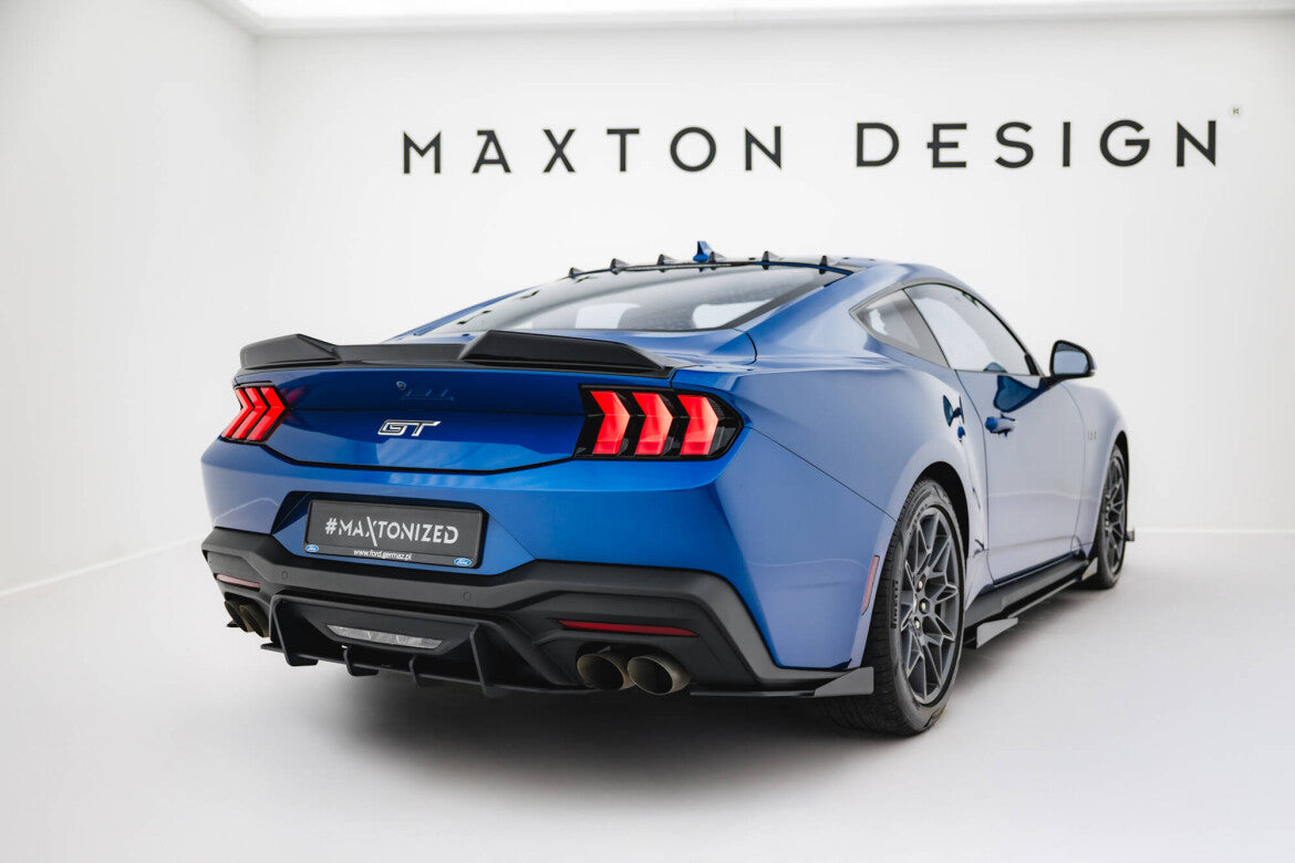 Street Pro Diffusor Flaps passend für Ford Mustang GT Mk7 schwarz matt + Hochglanz Flaps