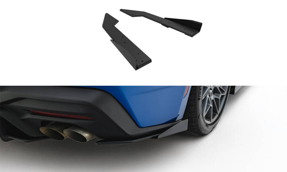 Street Pro Diffusor Flaps passend für Ford Mustang GT Mk7 schwarz matt + Hochglanz Flaps