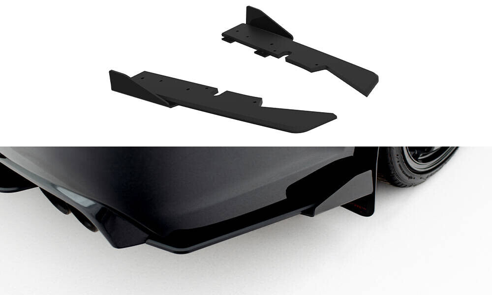 Street Pro Diffusor Flaps passend für Ford Subaru Impreza WRX STI Mk3 FL schwarz matt + Hochglanz Flaps