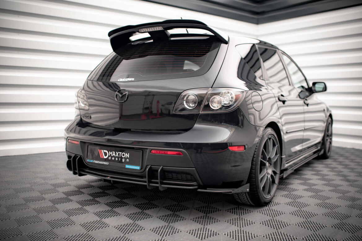 Street Pro Diffusor Flaps passend für Mazda 3 MPS Mk1 US-Spec Version schwarz matt + Hochglanz Flaps