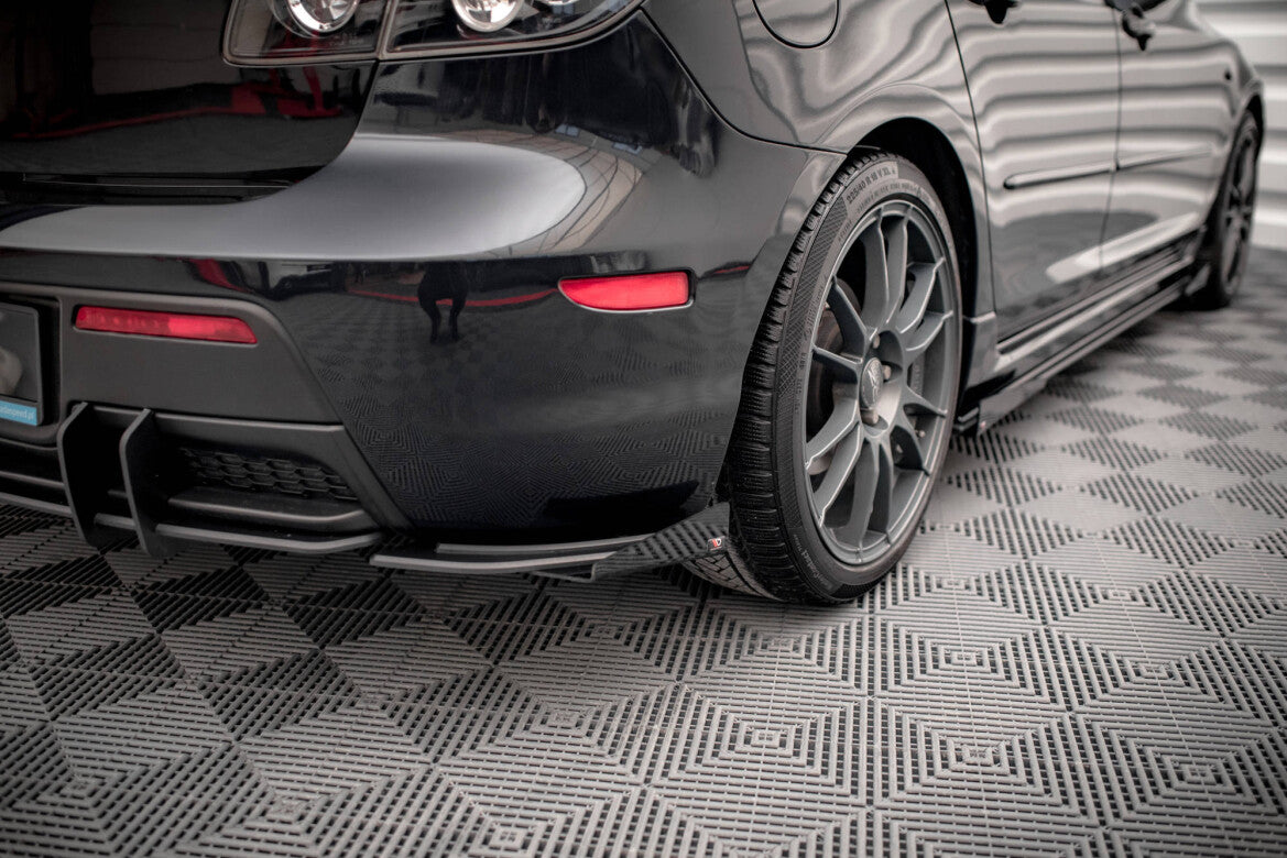 Street Pro Diffusor Flaps passend für Mazda 3 MPS Mk1 US-Spec Version schwarz matt + Hochglanz Flaps