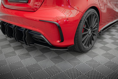 Street Pro Diffusor Flaps passend für Mercedes A 45 AMG W176 FL schwarz matt + Hochglanz Flaps