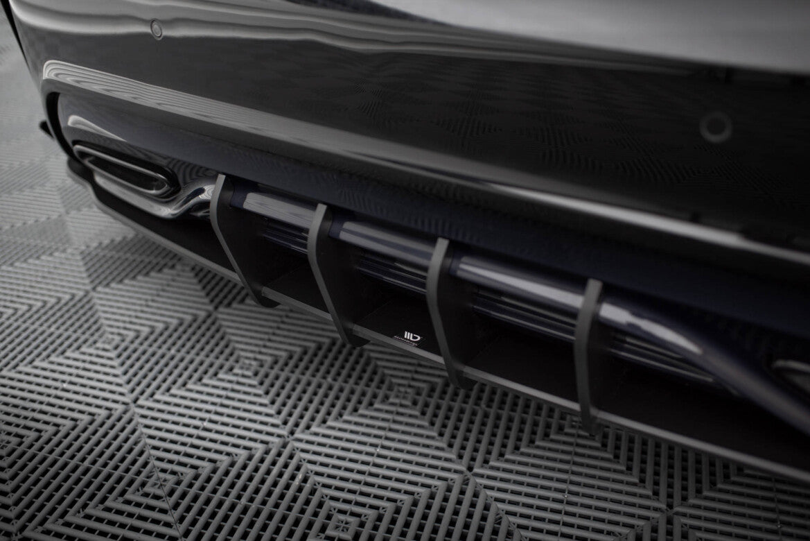 Street Pro Diffusor Flaps passend für Mercedes A AMG-Line W176 FL schwarz matt + Hochglanz Flaps