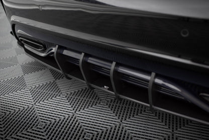 Street Pro Diffusor Flaps passend für Mercedes A AMG-Line W176 FL schwarz matt + Hochglanz Flaps