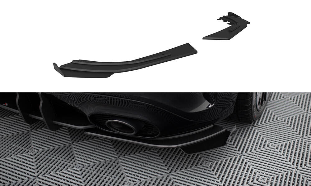 Street Pro Diffusor Flaps passend für Mercedes-AMG A35 Hatchback W177 schwarz matt + Hochglanz Flaps