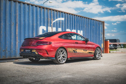 Street Pro Diffusor Flaps passend für Mercedes-AMG C43 Coupe C205 schwarz matt + Hochglanz Flaps