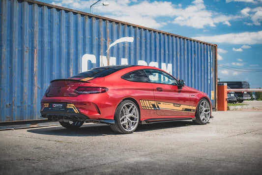 Street Pro Diffusor Flaps passend für Mercedes-AMG C43 Coupe C205 schwarz matt + Hochglanz Flaps