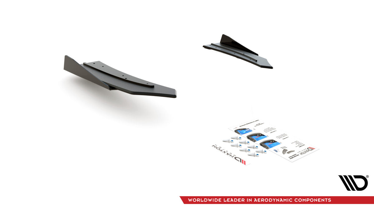 Street Pro Diffusor Flaps passend für Mercedes-AMG C43 Coupe C205 schwarz matt + Hochglanz Flaps