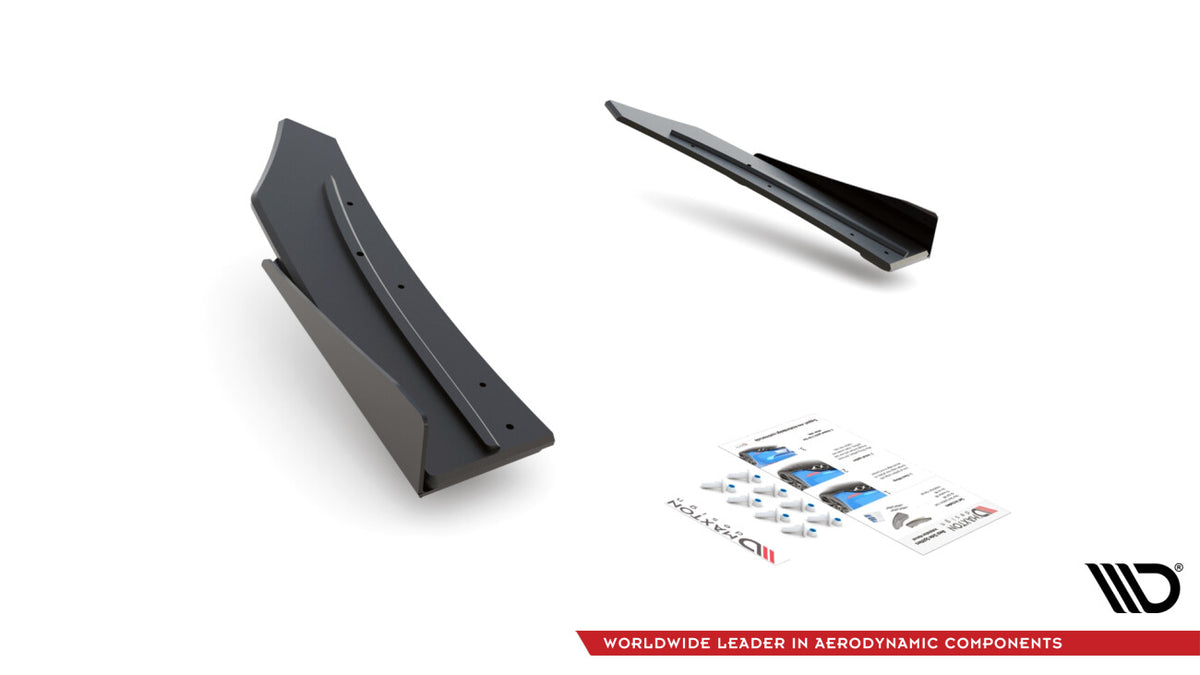 Street Pro Diffusor Flaps passend für Mercedes-AMG C43 Coupe C205 schwarz matt + Hochglanz Flaps