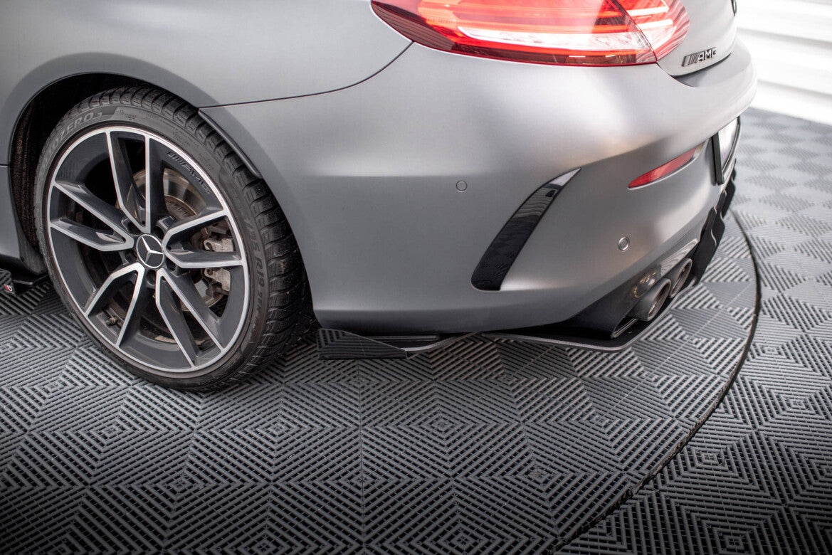 Street Pro Diffusor Flaps passend für Mercedes-AMG C43 Coupe / Cabrio C205 FL / A205 FL schwarz matt + Hochglanz Flaps