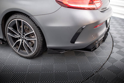 Street Pro Diffusor Flaps passend für Mercedes-AMG C43 Coupe / Cabrio C205 FL / A205 FL schwarz matt + Hochglanz Flaps