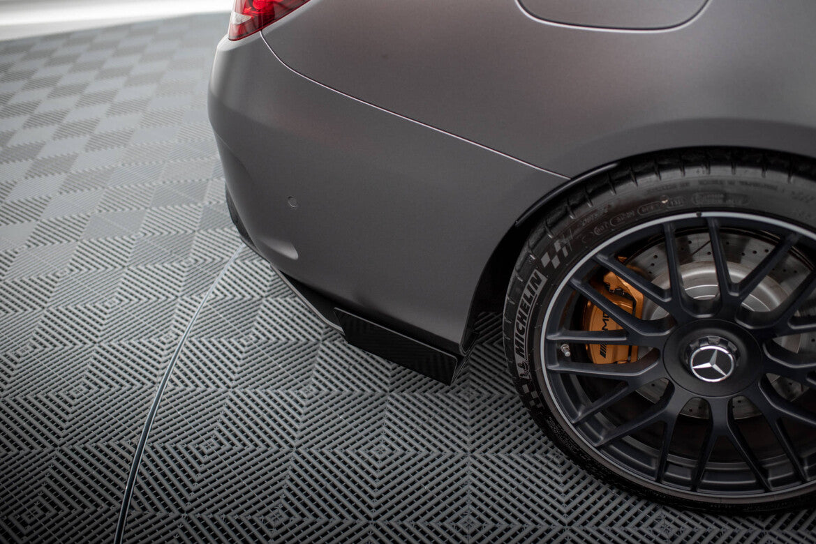 Street Pro Diffusor Flaps passend für Mercedes-AMG C63 Limousine / Kombi W205 FL schwarz matt + Hochglanz Flaps