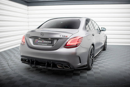 Street Pro Diffusor Flaps passend für Mercedes-AMG C63 Limousine / Kombi W205 FL schwarz matt