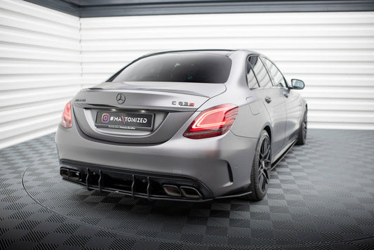 Street Pro Diffusor Flaps passend für Mercedes-AMG C63 Limousine / Kombi W205 FL schwarz matt
