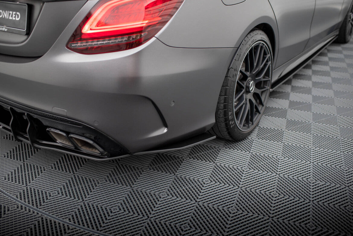 Street Pro Diffusor Flaps passend für Mercedes-AMG C63 Limousine / Kombi W205 FL schwarz matt