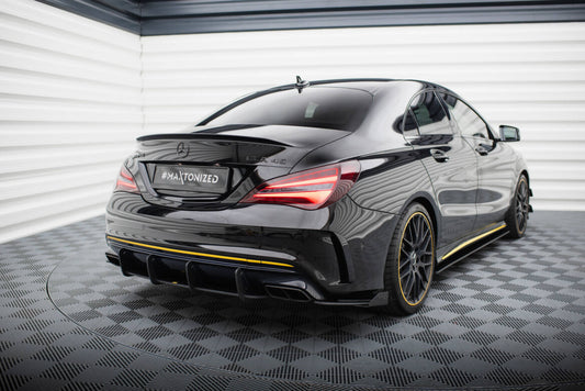 Street Pro Diffusor Flaps passend für Mercedes-AMG CLA 45 C117 FL schwarz matt + Hochglanz Flaps