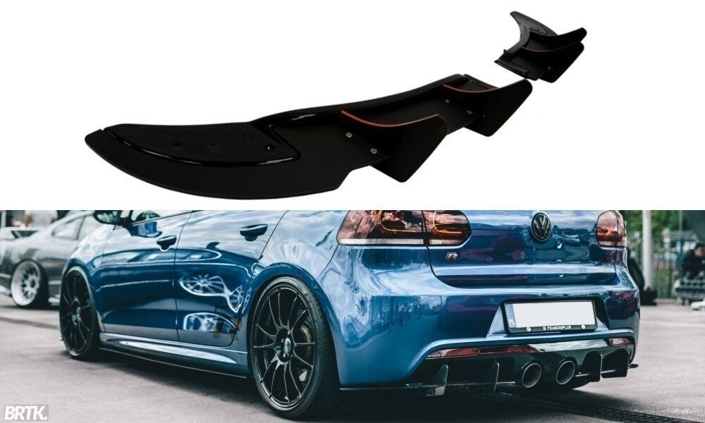 Street Pro Diffusor Flaps passend für VW Golf 6 R (CNC) schwarz Hochglanz