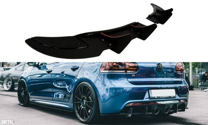 Street Pro Diffusor Flaps passend für VW Golf 6 R (CNC) schwarz Hochglanz