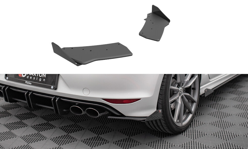 Street Pro Diffusor Flaps passend für VW Golf R Mk7 schwarz matt + Hochglanz Flaps