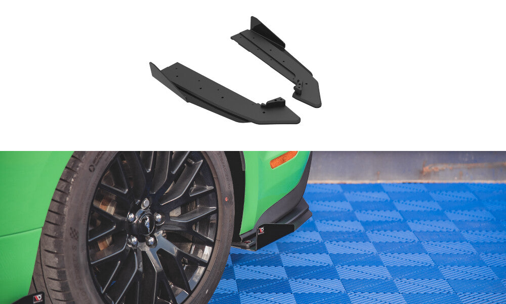 Street Pro Diffusor Flaps V.1 passend für Ford Mustang GT Mk6 FL schwarz matt + Hochglanz Flaps