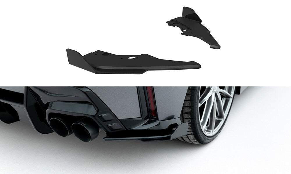 Street Pro Diffusor Flaps V.2 passend für BMW 1er M-Paket F70 schwarz matt + Hochglanz Flaps