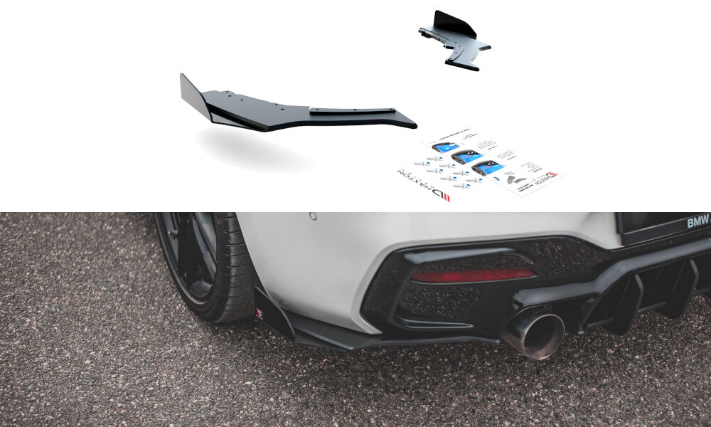 Street Pro Diffusor Flaps V.3 passend für BMW 1er M140i schwarz matt + Hochglanz Flaps