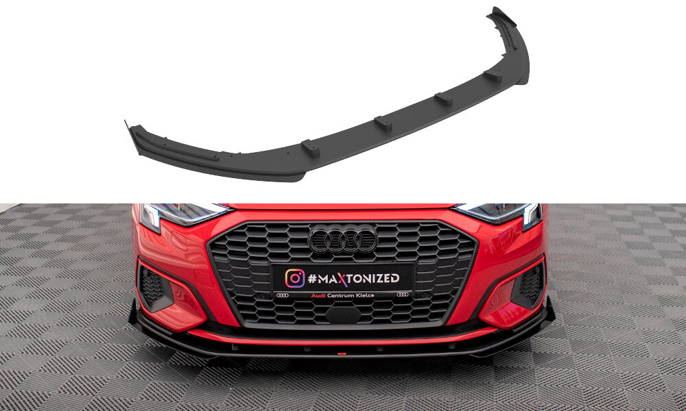 Street Pro Frontlippe passend für Audi A3 8Y schwarz matt + Hochglanz Flaps