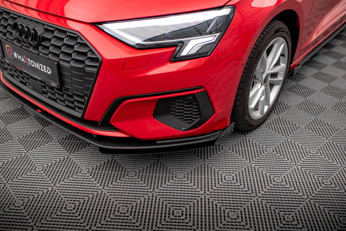Street Pro Frontlippe passend für Audi A3 8Y schwarz matt + Hochglanz Flaps