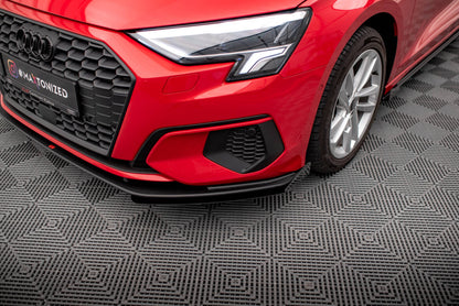 Street Pro Frontlippe passend für Audi A3 8Y schwarz matt + Hochglanz Flaps