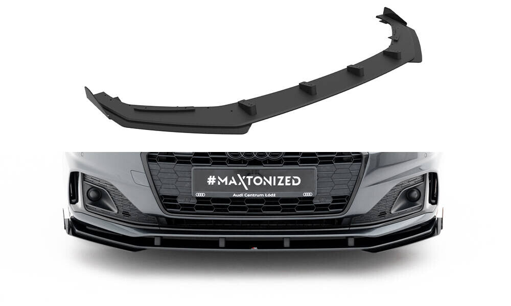 Street Pro Frontlippe passend für Audi A5 F5 FL schwarz matt + Hochglanz Flaps