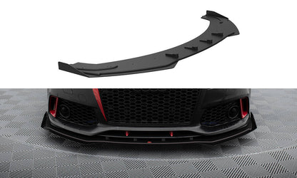 Street Pro Frontlippe passend für Audi A7 RS7 Look C7 schwarz matt + Hochglanz Flaps