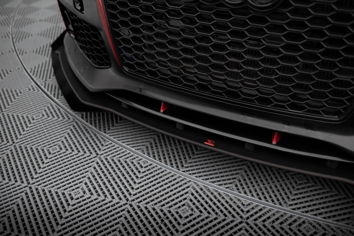 Street Pro Frontlippe passend für Audi A7 RS7 Look C7 schwarz matt + Hochglanz Flaps