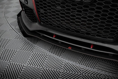 Street Pro Frontlippe passend für Audi A7 RS7 Look C7 schwarz matt + Hochglanz Flaps
